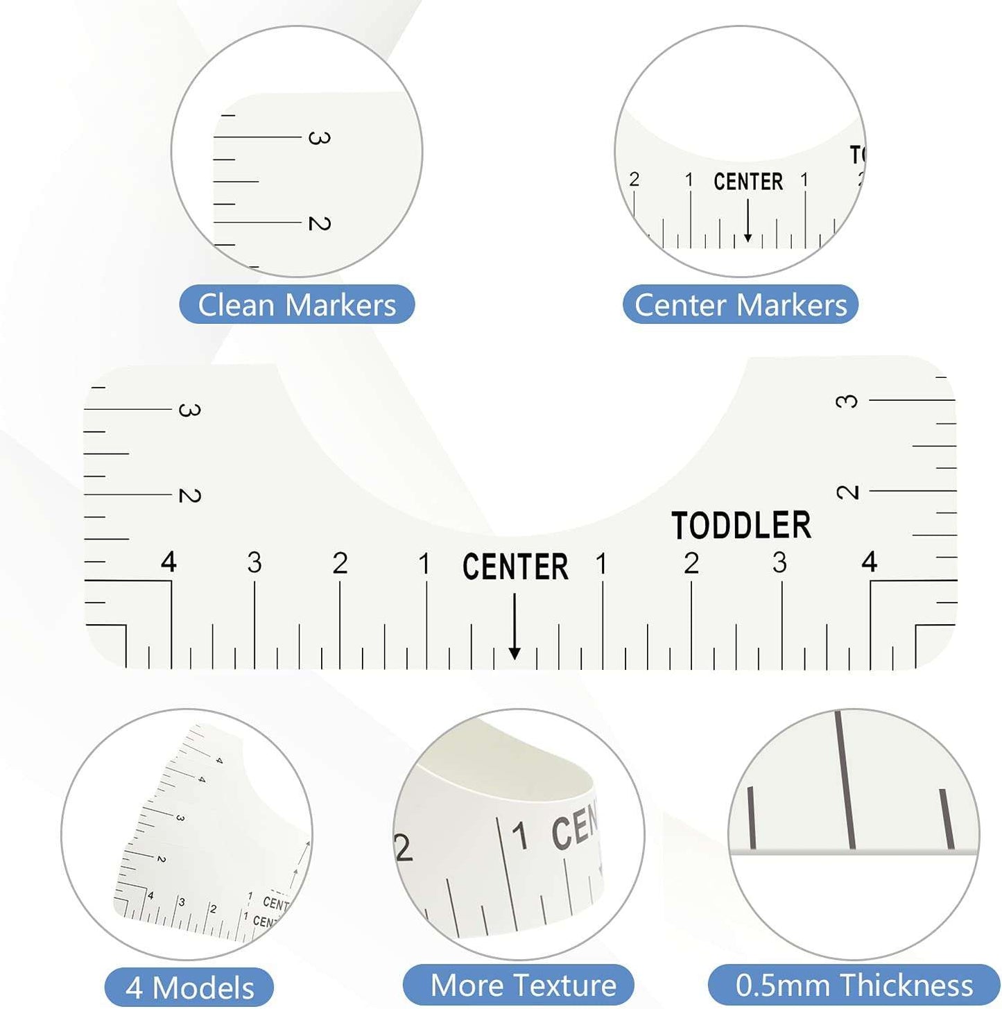 4Pcs T-Shirt Ruler Craft Guide Alignment