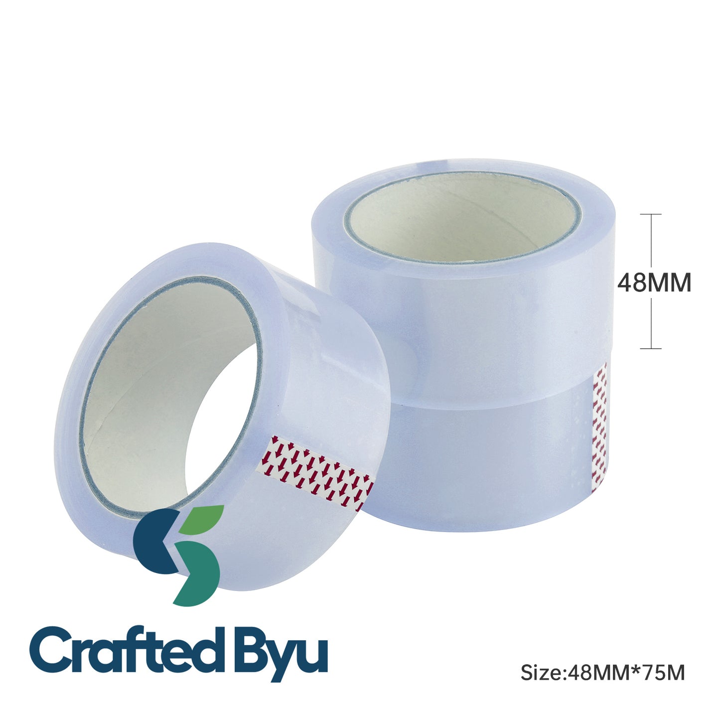 6 Rolls Adhesive Clear Packaging Sealing Tape 48mm x 75m