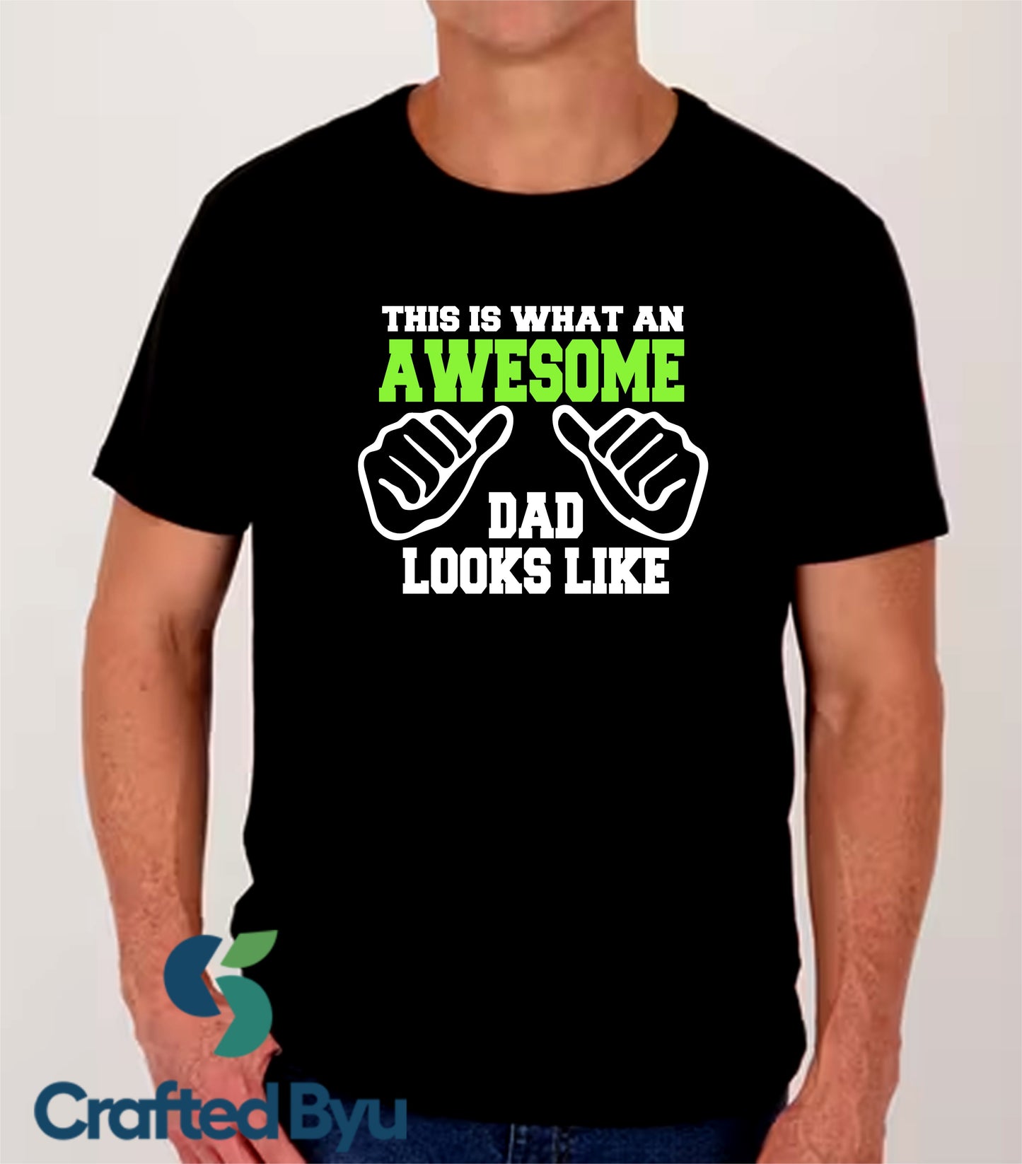 Crafted ByU Awesome Dad T-Shirt – Fun Gift for Fathers with Colourful Design product detail image 5