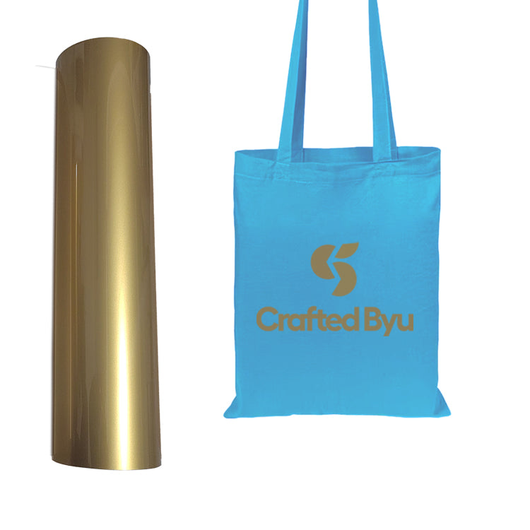 Gold PU Heat Transfer Vinyl Roll – Premium Iron-On Vinyl for T-Shirts & Fabrics