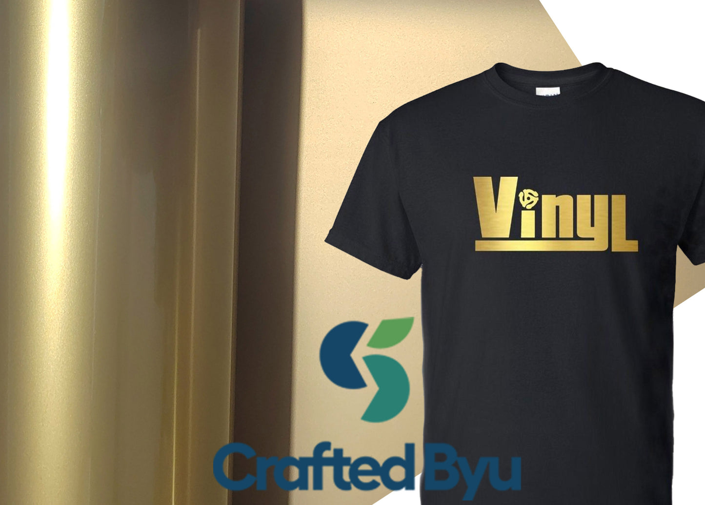 Gold PU Heat Transfer Vinyl Roll – Premium Iron-On Vinyl for T-Shirts & Fabrics