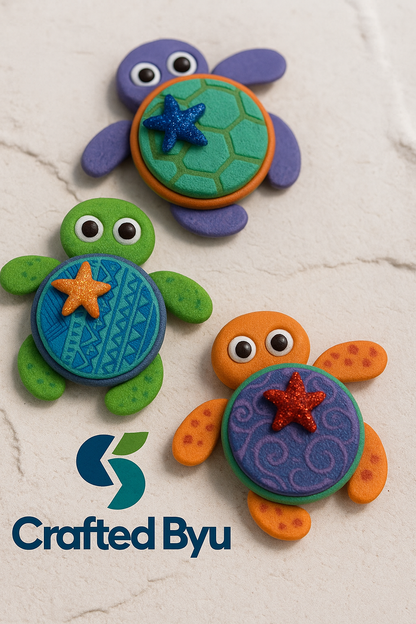 Crafted ByU Foam Turtle DIY Kit – Single Pack application examples on finished custom craft projects