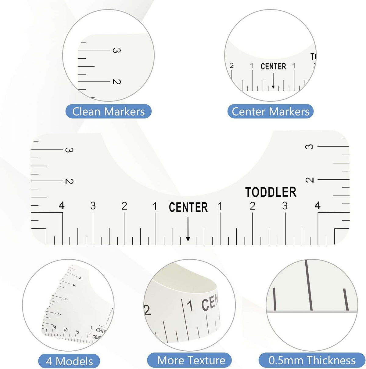 Crafted ByU 4Pcs T-Shirt Ruler Craft Guide Alignment product detail image 3