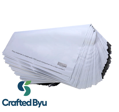 Crafted ByU 10 PCS Recycled Plastic Mailing Bags – 500x650mm | Strong Self Seal | Eco-Friendly product guide showing the colour, finish and available options