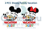 Two Disney-themed decals for family vacation with text 'My First Disney Family Vacation 2025' on a white background.