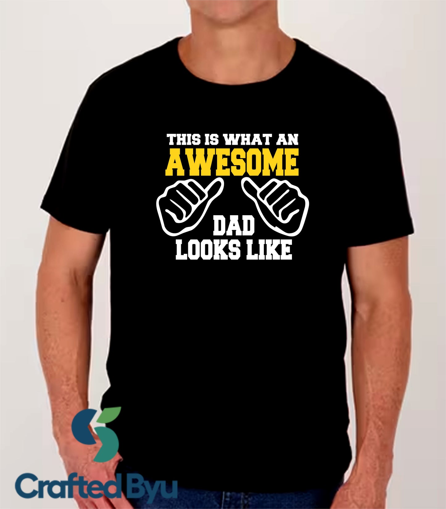 Crafted ByU Awesome Dad T-Shirt – Fun Gift for Fathers with Colourful Design product detail image 4