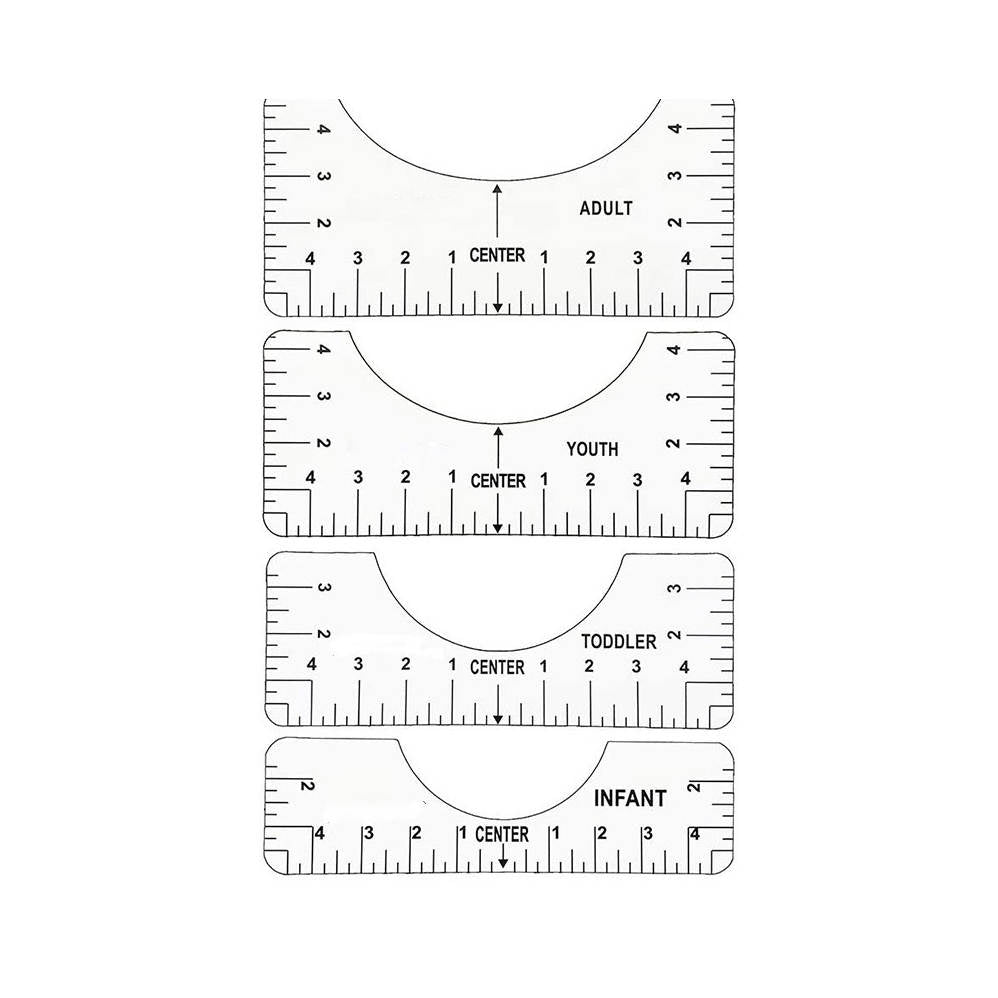 4Pcs T-Shirt Ruler Craft Guide Alignment