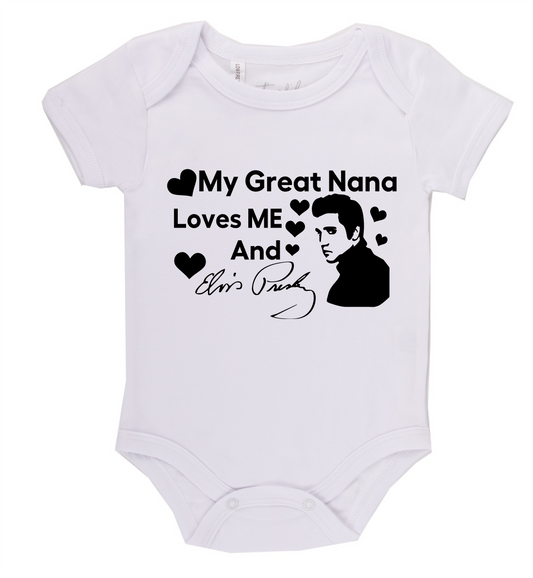 Crafted ByU Elvis Short Sleeve Shirt Onesie product guide showing the colour, finish and available options