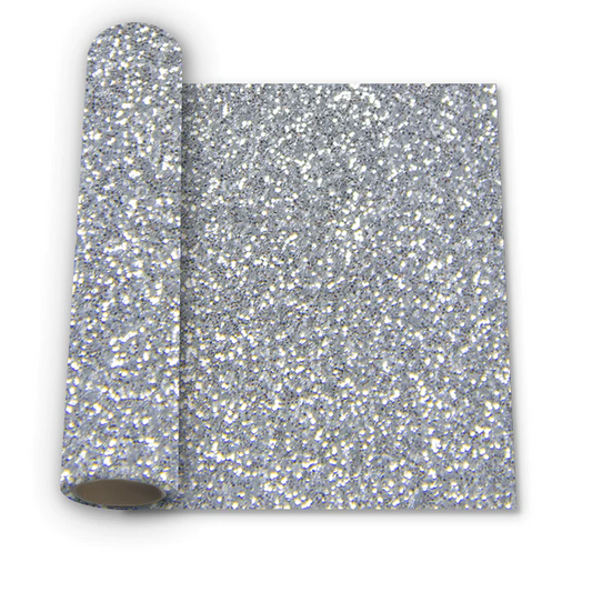 Silver Diamond Glitter Heat Transfer Vinyl For T-Shirt Iron On Vinyl Roll