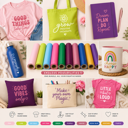 Crafted ByU Ultimate Colour Bundle Matte HTV Collection (10 Sheets) product detail image 3