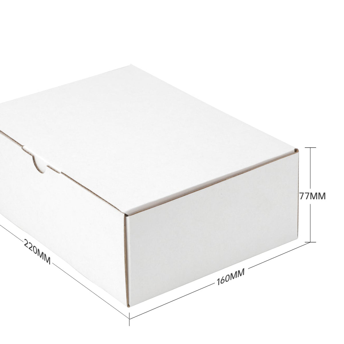 White die-cut mailing box 220 x 160 x 77 mm – 10 pack – product view 3